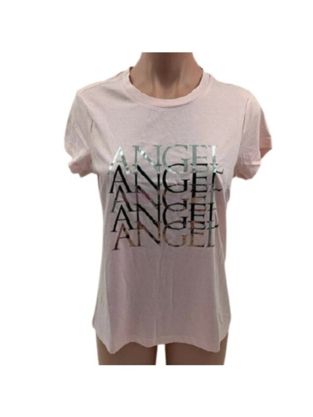 Victoria's Secret Pink ANGEL Tee Foil Shirt, Size Medium
